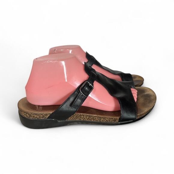 Dansko Remi Black Leather Burnished Leather Sandals Womens 41 EU 10.5 US Buckle - Picture 2 of 7